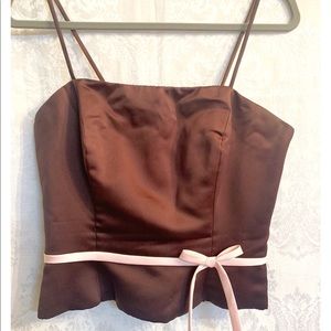 Y2K Vintage Brown tank with boning